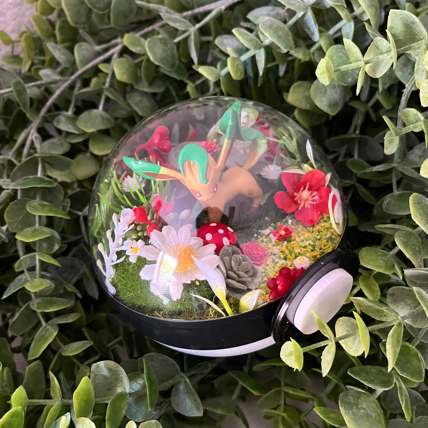 Leafeon Pokeball Terrarium