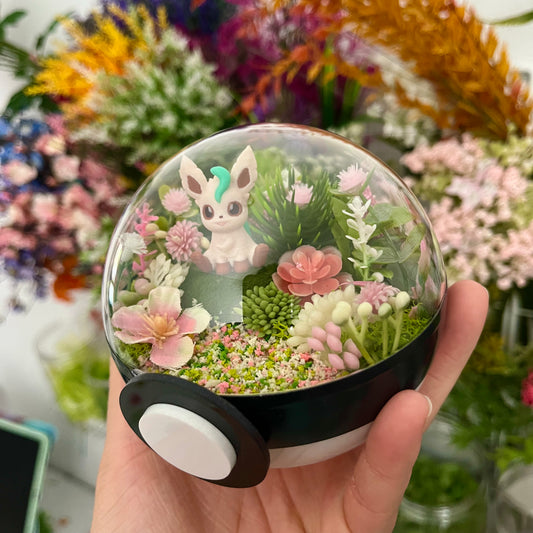 Leafeon Pokeball Terrarium