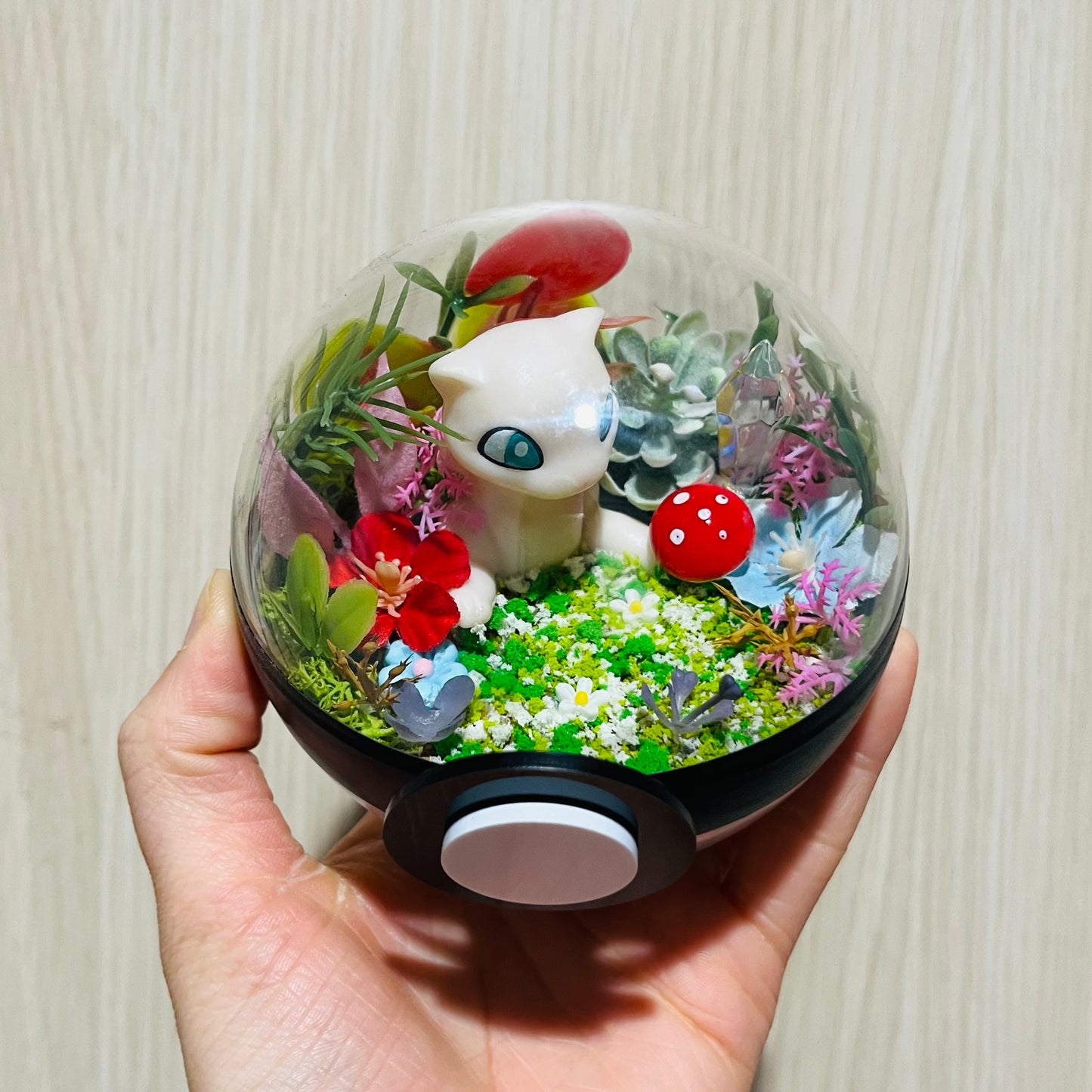 Chonky Mew Spring Pokeball Terrarium *discount for flaw*