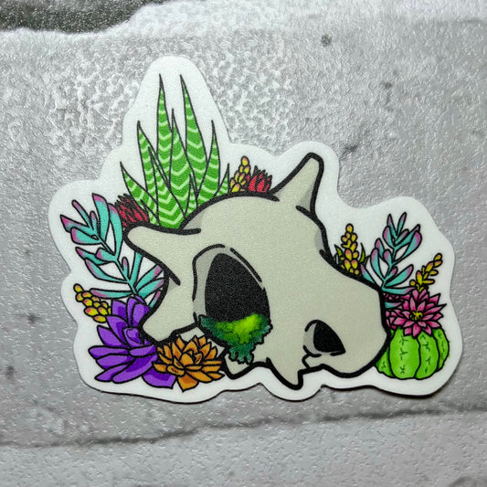 Cubone Skull Succulent Sticker