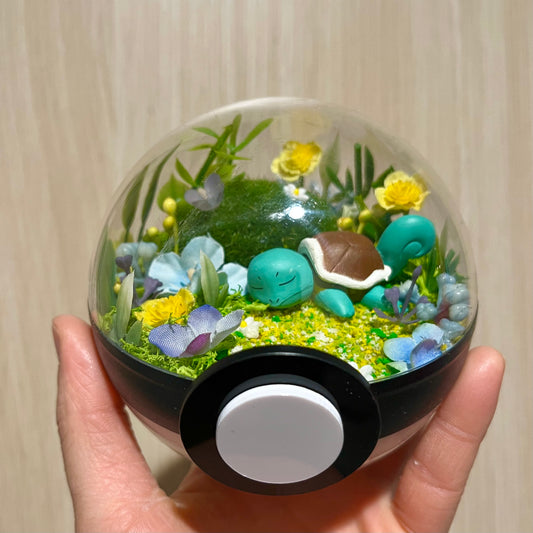 Sleeping Squirtle Pokeball Terrarium *discount for flaw*