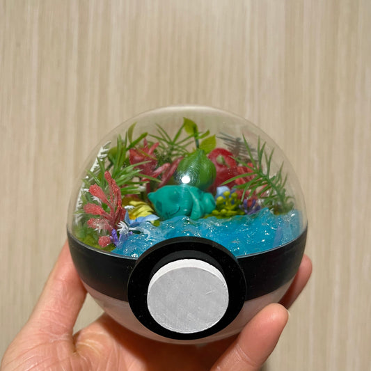 Sleeping Bulbasaur Pokeball Terrarium *discount for older design*