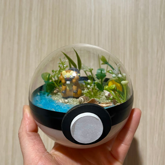 Bibarel Beachside Pokeball Terrarium *discount for older design*