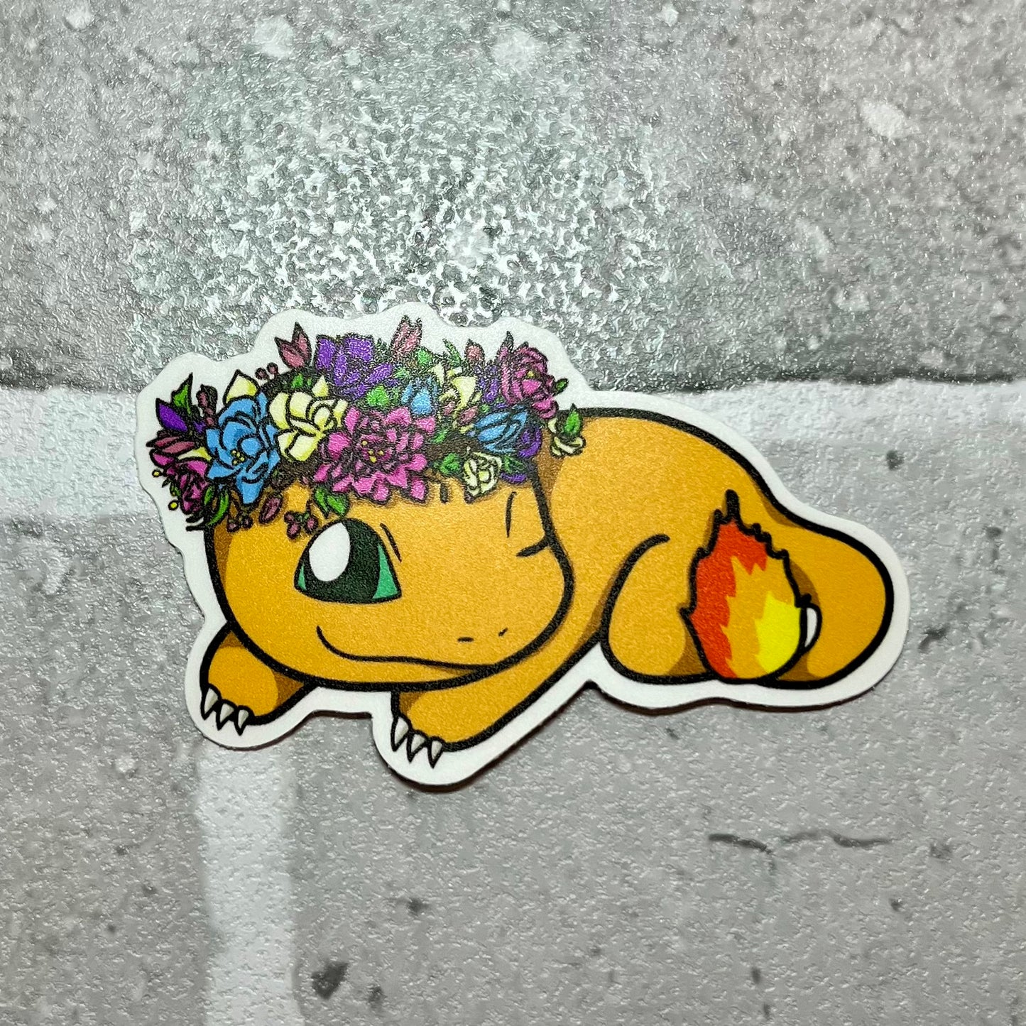 Charmander Floral Sticker