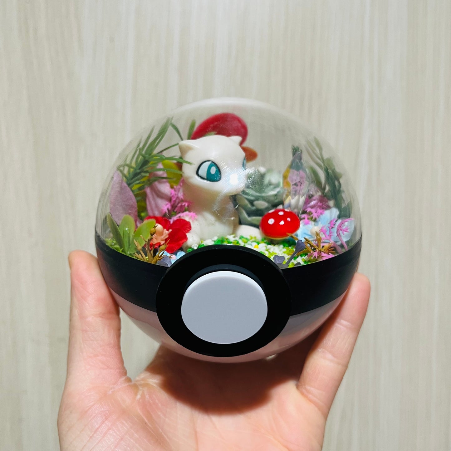 Chonky Mew Spring Pokeball Terrarium *discount for flaw*