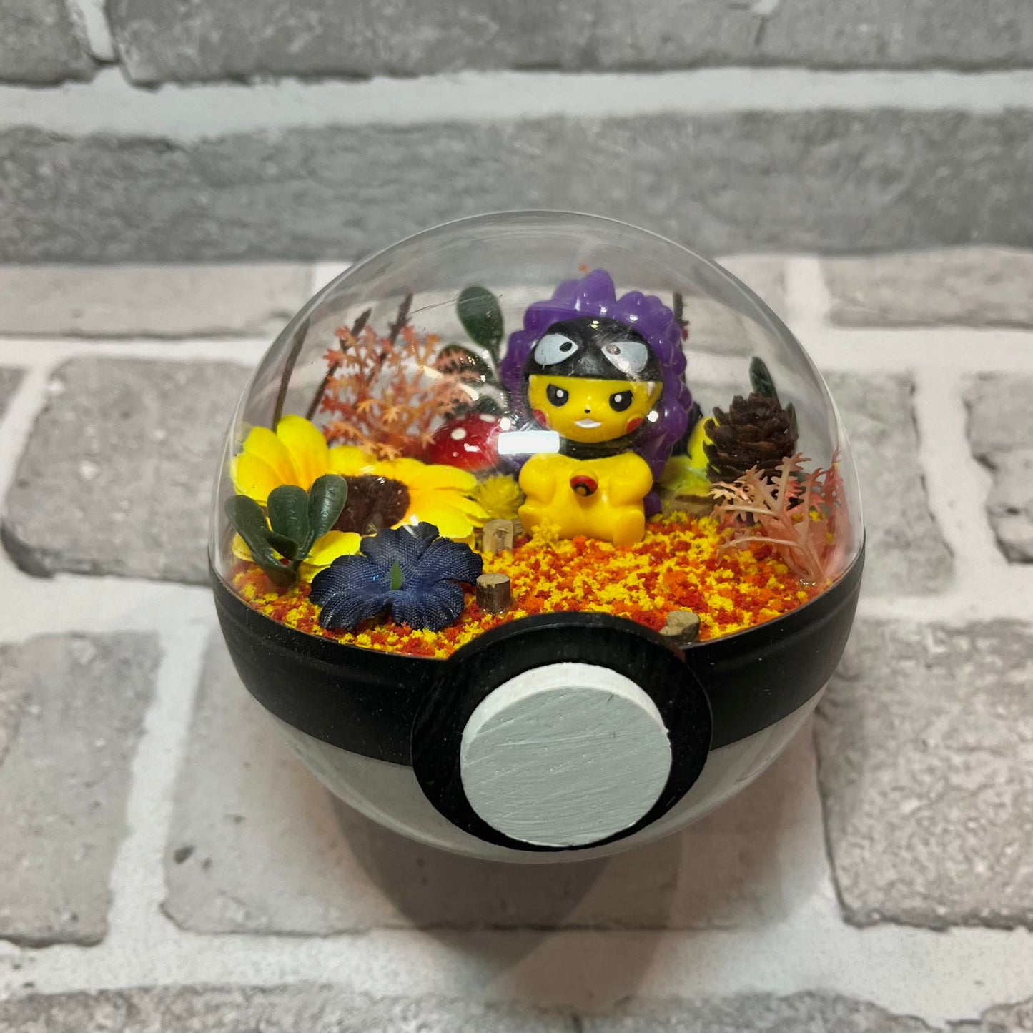 Pikachu cosplaying Gastly Pokeball Terrarium (discount for older design)