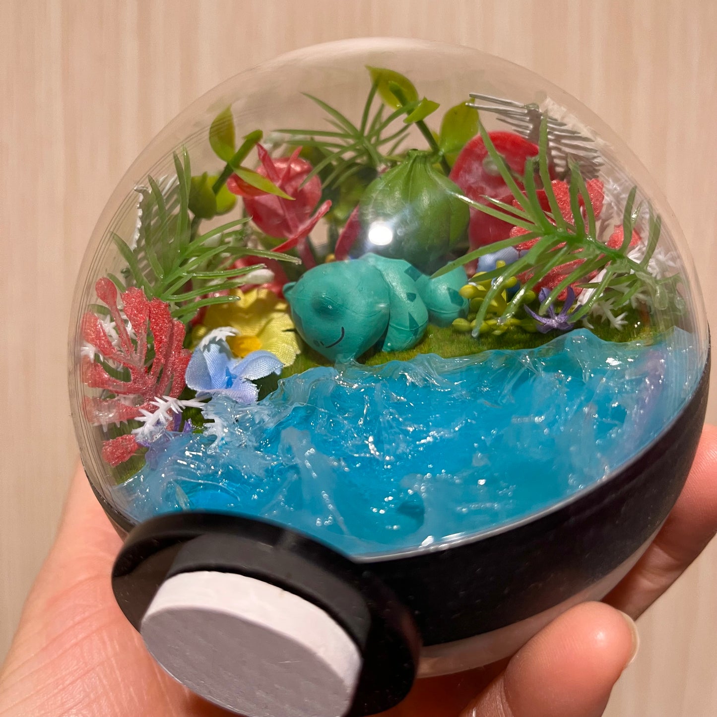 Sleeping Bulbasaur Pokeball Terrarium *discount for older design*