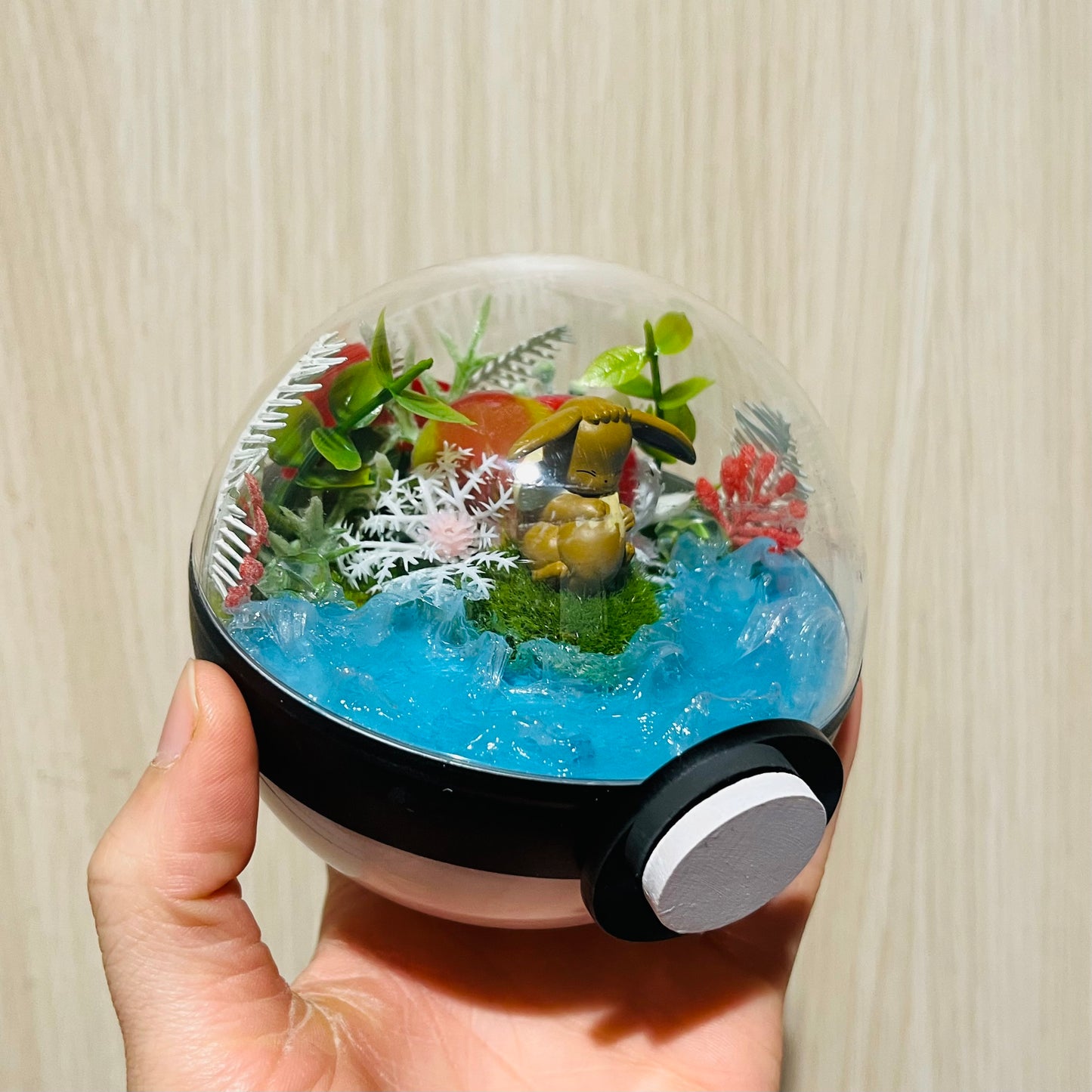 Baby Eevee Riverside Pokeball Terrarium *discount for older design*