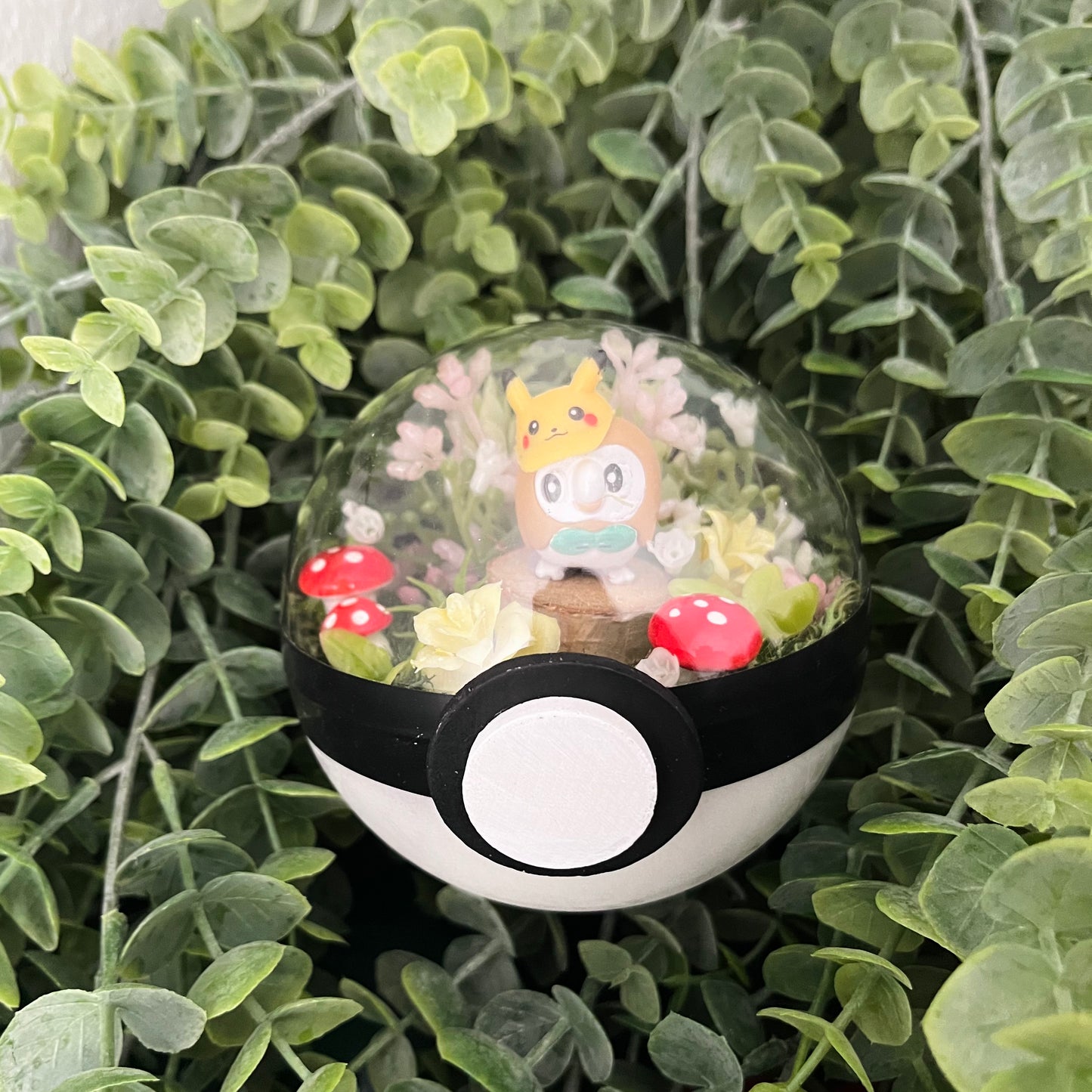 Rowlet Pokeball Terrarium