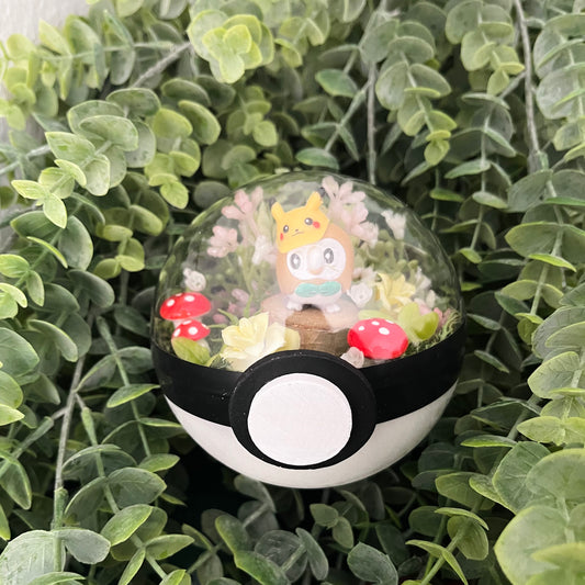 Rowlet Pokeball Terrarium