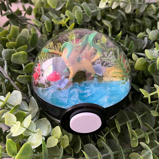 Leafeon Pokeball Terrarium