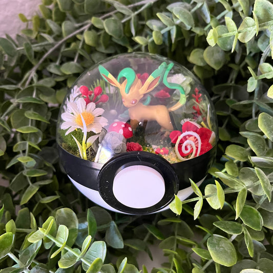 Leafeon Pokeball Terrarium