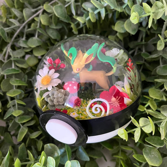 Leafeon Pokeball Terrarium