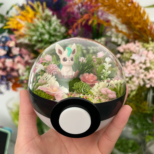 Leafeon Pokeball Terrarium
